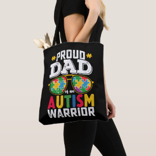 Trotse papa van een familie met een autisme-strijd tote bag