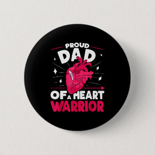 Trotse papa van een hartkrijger Hartgezondheidsbew Ronde Button 5,7 Cm