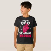 Trotse papa van een hartkrijger Hartgezondheidsbew T-shirt (Voorkant volledig)