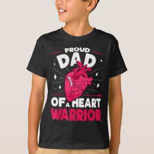 Trotse papa van een hartkrijger Hartgezondheidsbew T-shirt