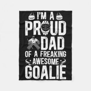 Trotse papa van een hockeydoelman Papa IJshockey D Fleece Deken