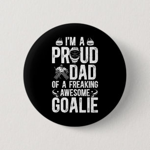 Trotse papa van een hockeydoelman Papa ijshockey d Ronde Button 5,7 Cm