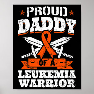 Trotse papa van een leukemie krijger papa bewustzi poster