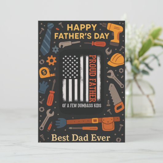 Trotse papa van een paar Kinder vaders dag cadeau Kaart (Staand voorkant)