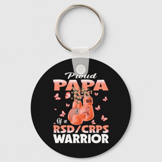 Trotse papa van een RSD CRPS Warrior Awareness Box Sleutelhanger (Voorkant)