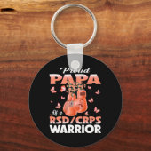 Trotse papa van een RSD CRPS Warrior Awareness Box Sleutelhanger (Voorkant)