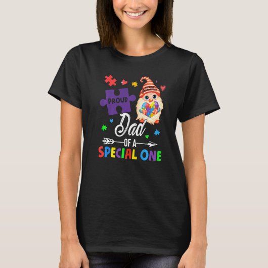 Trotse papa van een speciale puzzel-kabouter Autis T-shirt (Voorkant)