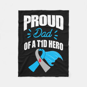 Trotse papa van een T1d-held Type 1-diabetes papa Fleece Deken