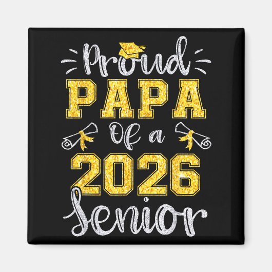 Trotse papa van eindexamenstudent 2026 magneet (Voorkant)