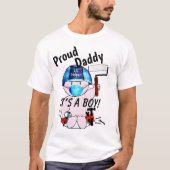 Trotse papa van nieuwe baby jongen timmerman t-shirt (Voorkant)