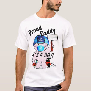 Trotse papa van nieuwe baby jongen timmerman t-shirt