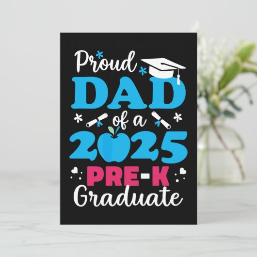 Trotse papa van Pre-K afgestudeerde 2025 Kaart (Staand voorkant)