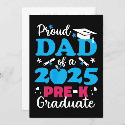 Trotse papa van Pre-K afgestudeerde 2025 Kaart (Voorkant / Achterkant)