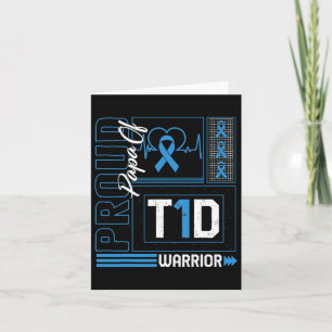 Trotse papa van T1D Warrior Ribbon Diabetes Awaren Kaart