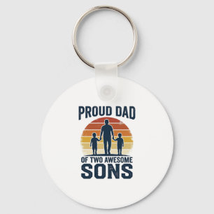 Trotse papa van twee geweldige zonen vintage shirt sleutelhanger