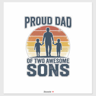 Trotse papa van twee geweldige zonen vintage shirt sticker