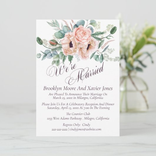 Trotse Papaver Straling We Zijn Getrouwd Trouw Aan Kaart (Staand voorkant)