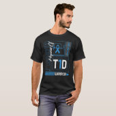 Trotse papaw van T1D Warrior Ribbon Diabetes Aware T-shirt (Voorkant volledig)
