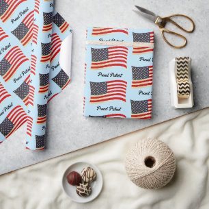 Trotse Patriot Amerikaanse vlag, Amerikaanse Onafh Cadeaupapier