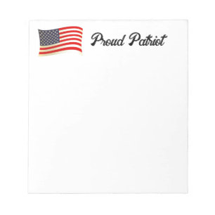 Trotse Patriot Amerikaanse vlag, Amerikaanse Onafh Notitieblok