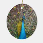 Trotse pauw kerstversiering keramisch ornament (Links)