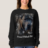 Trotse Pitbull Hond Moeder Zwart Trui (Voorkant)