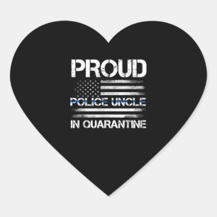 Trotse politie oom in quarantaine US Flag Police Hart Sticker