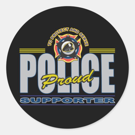 Trotse politiesupporter ronde sticker (Voorkant)