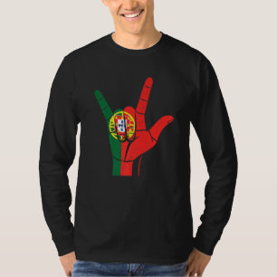 Trotse Portugese Handgebaar Portugal Vlag T-shirt