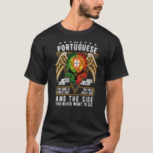 Trotse Portugese Schedel Vlag Portugal Erfgoed T-shirt
