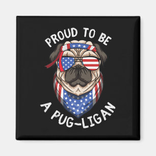 Trotse Pug-licaanse Grappige Pug Hond Republikein Magneet