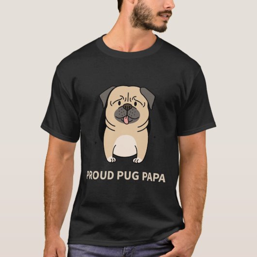 Trotse Pug Papa 403 T-shirt (Voorkant)