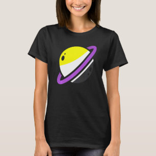 Trotse Queer LGBT Agender Nonbinary Flag Saturn No T-shirt