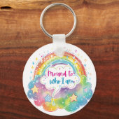 Trotse Regenboog Kunst Zelfliefde Pride Cadeau Sleutelhanger (Voorkant)