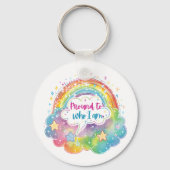 Trotse Regenboog Kunst Zelfliefde Pride Cadeau Sleutelhanger (Achterkant)