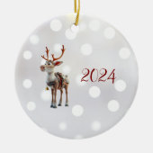 Trotse Rendier Kerst Elf Keramisch Ornament (Voorkant)