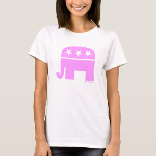 Trotse Republikeinse Vrouw Roze Olifant GOP T-shirt