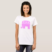 Trotse Republikeinse Vrouw Roze Olifant GOP T-shirt (Voorkant volledig)