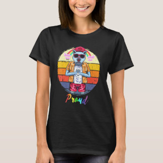 Trotse Retro Rainbow Dog LGBT Pride T-shirt