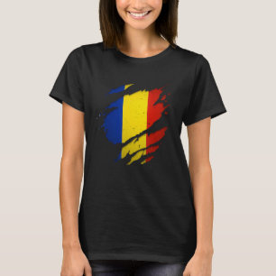 trotse roemeense Shirten verscheurd door vlag roem T-shirt