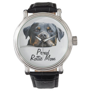 Trotse Rottie Moeder Rottweiler Hondengezicht Horloge
