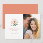 Trotse Roze Bloemige Bruiloft Save The Date (Voorkant / Achterkant)