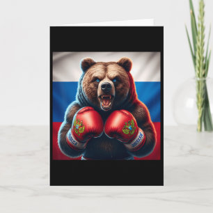 Trotse Russische Beer Boxer Rusland Kickbokser Bok Kaart