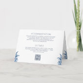 Trotse Rustieke Blauwe Bloemenkroon QR Code Trouwd (Achterkant)