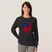 Trotse Samoaanse Shirten verscheurd Samoa-vlag T-shirt (Voorkant volledig)
