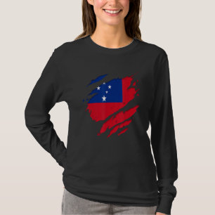 Trotse Samoaanse Shirten verscheurd Samoa-vlag T-shirt