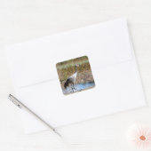 Trotse Sandhill Kraanvogel Vierkante Sticker (Envelop)