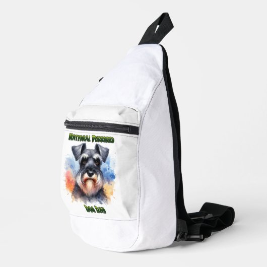 Trotse Schnauzer op raszuivere hondendag Sling Bag (Rechterhoek)