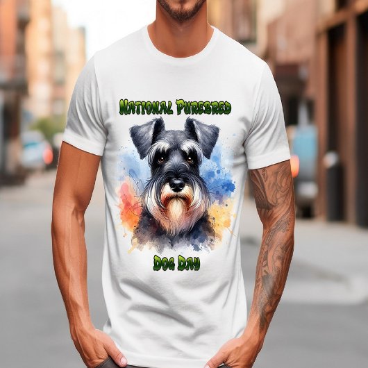 Trotse Schnauzer op raszuivere hondendag T-shirt