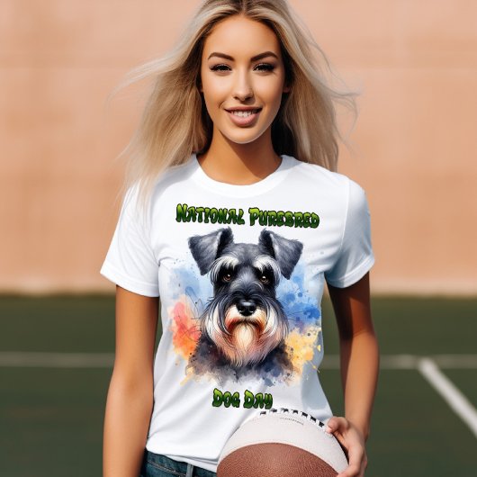 Trotse Schnauzer op raszuivere hondendag T-shirt
